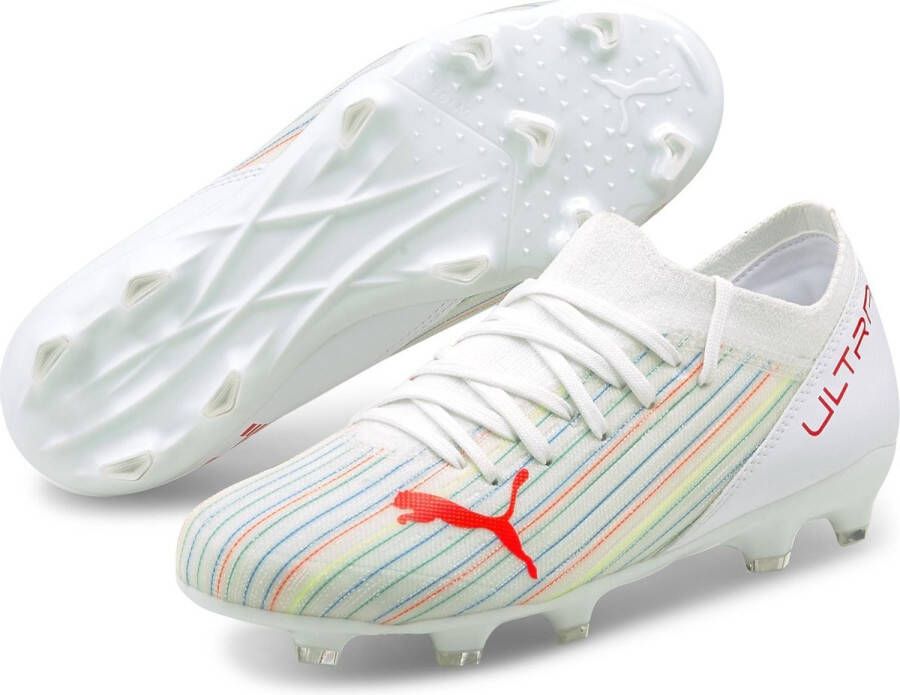 PUMA Ultra 3.2 Gras Kunstgras Voetbalschoenen (MG) Kids Wit Rood
