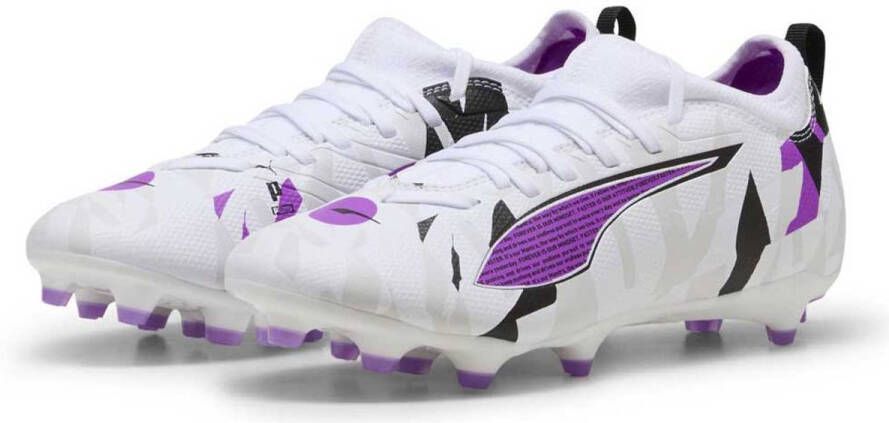 Puma Ultra 5 Match Foverever FG AG Junior voetbalschoenenen wit paars grijs - Foto 2