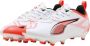 PUMA ULTRA 5 PLAY FG AG Jr Unisex Sportschoenen White- Black-Glowing Red - Thumbnail 2
