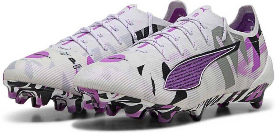 PUMA Ultra 5 Ultimate Forever Gras Voetbalschoenen (FG) Wit Paars Zwart