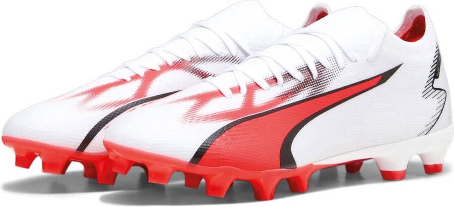PUMA Ultra Match FG Voetbalschoenen White Black Fire Orchid - Foto 4