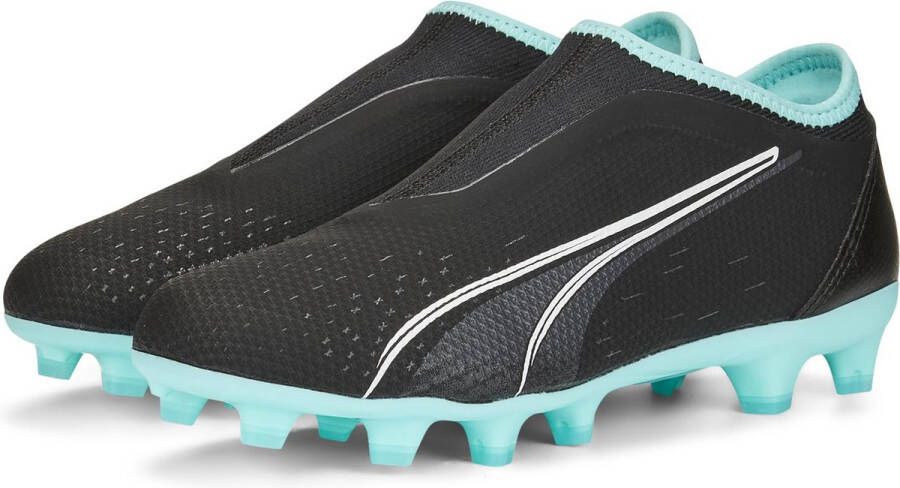 PUMA Ultra Match Veterloze Gras Kunstgras Voetbalschoenen (MG) Kids Zwart Wit Blauw