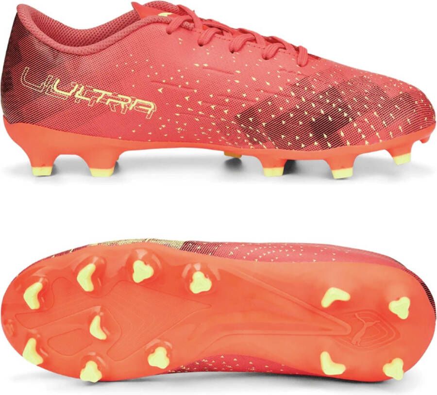 PUMA Ultra Play Gras Kunstgras Voetbalschoenen (MG) Kids Oranje Lichtgroen