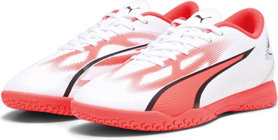 Puma Ultra Play IT Jr zaalvoetbalschoenen wit rood Imitatieleer 37 - Foto 3