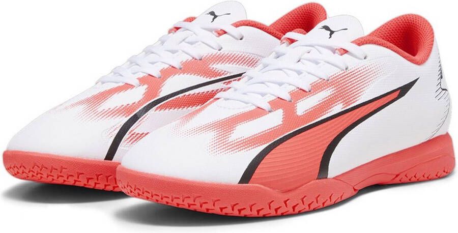 Puma Ultra Play IT Jr zaalvoetbalschoenen wit rood Jongens Meisjes Imitatieleer 28 - Foto 2