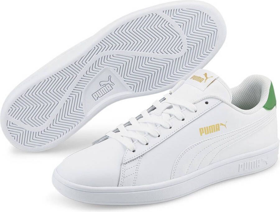 PUMA V2 L Sneakers White Amazon Green Team Gold Heren