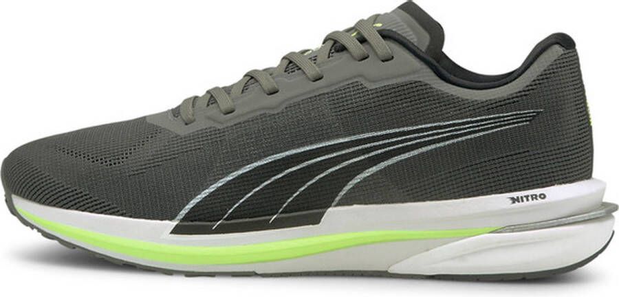 PUMA Velocity Nitro Heren Sportschoenen Hardlopen Weg grijs groen