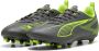 Puma Ultra 5 Play FG AG junior voetbalschoenen zwart geel zilver - Thumbnail 6