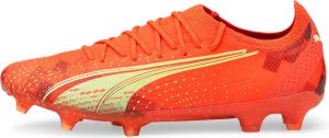 PUMA Ultra Ultimate Gras Kunstgras Voetbalschoenen (MG) Oranje Lichtgroen