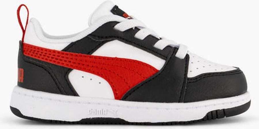 Puma rebound v6 low sneakers wit zwart kinderen