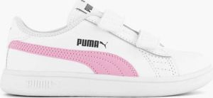 Puma smash v2 sneakers wit roze kinderen