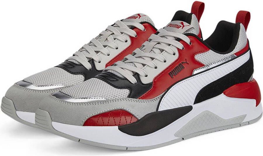 PUMA X-Ray 2 Square SD Sneakers Heren Gray Violet White Burnt Red Black Silver