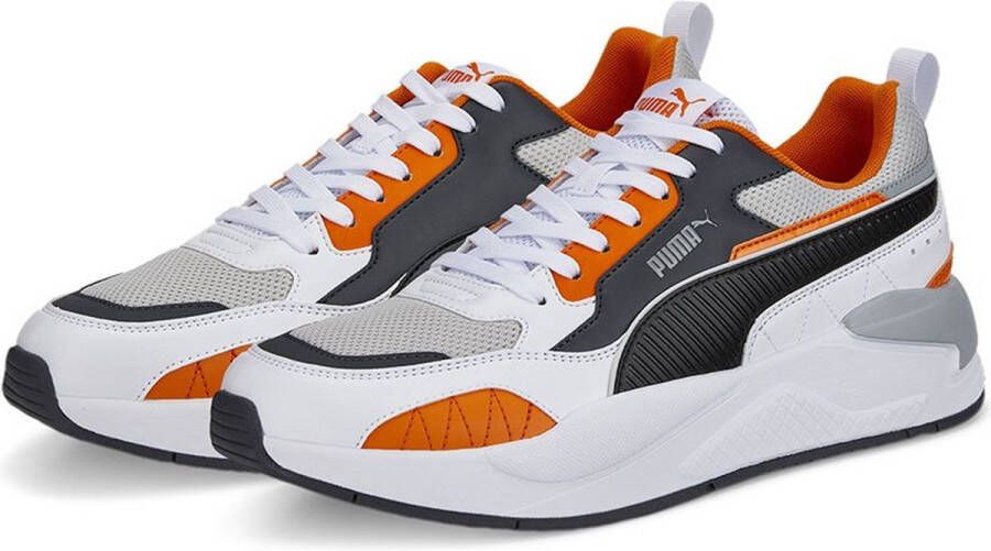 PUMA X-Ray 2 Square Sneakers White Black Gray Violet Vibrant Orange Ebony