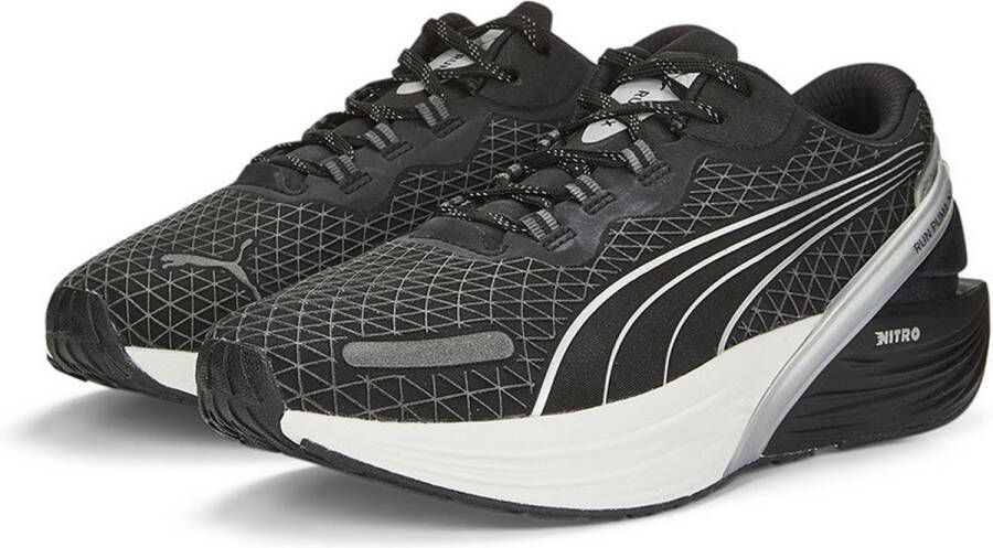 PUMA XX Nitro WTR Hardloopschoenen Black Metallic Silver Dame