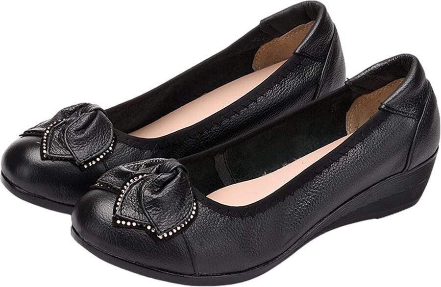 Pumps met bloemetjes lage hak en zachte zool
