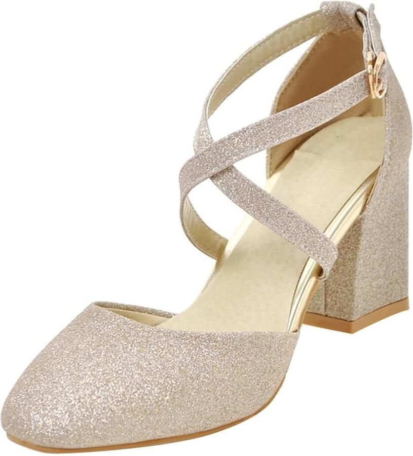 Pumps met enkelband en hak