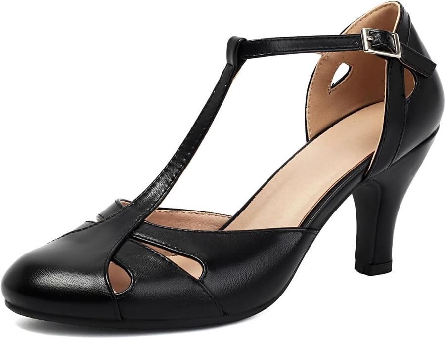 Pumps met gesloten ronde neus en veter