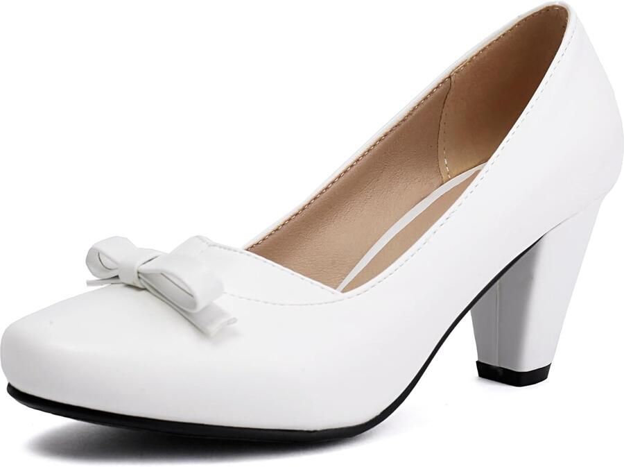 Pumps met gesloten teen hak en vintage look