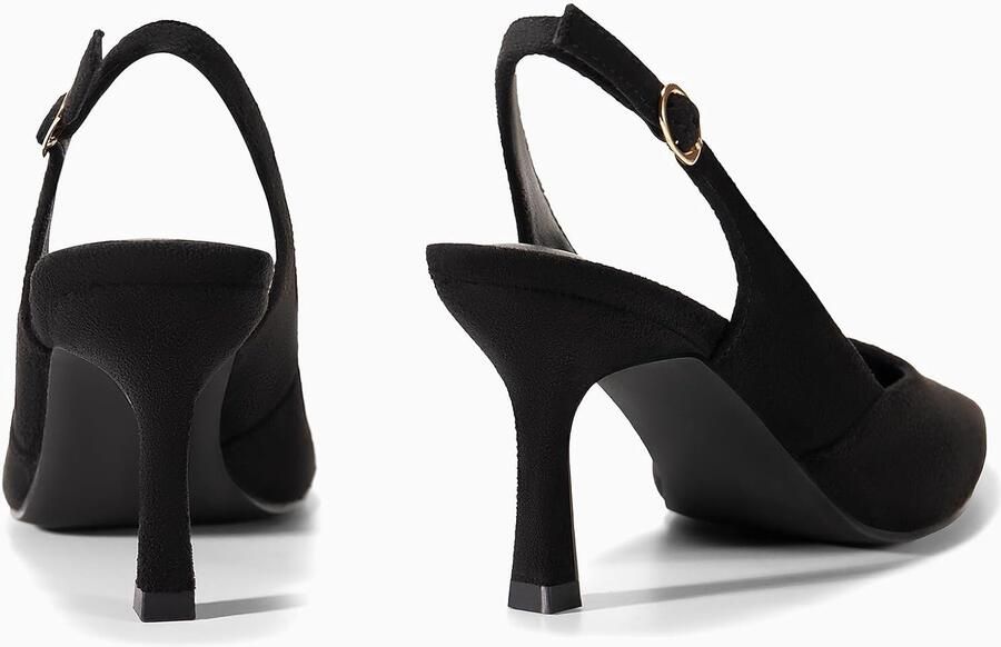 Pumps met hak en spitse neus