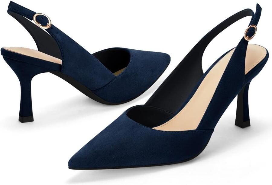 Pumps met hak en spitse neus