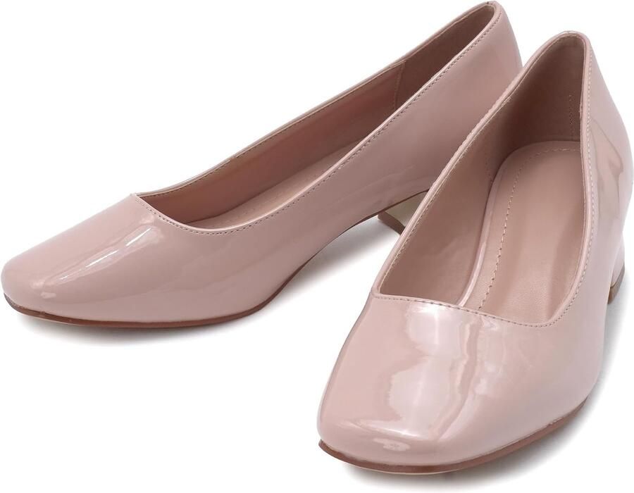 Pumps met hak en vierkante neus