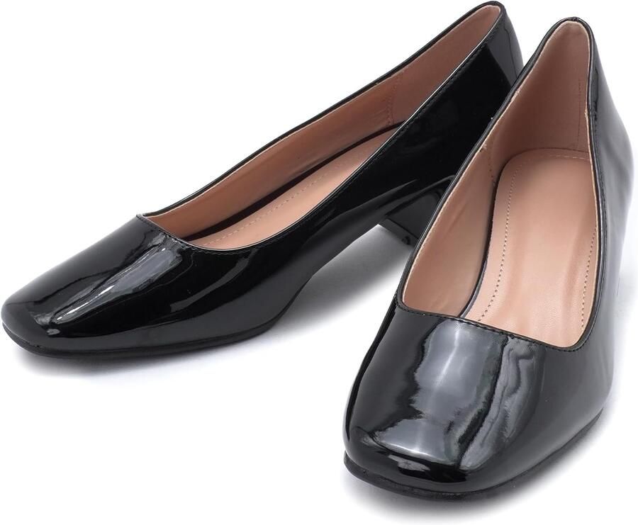 Pumps met hak en vierkante neus