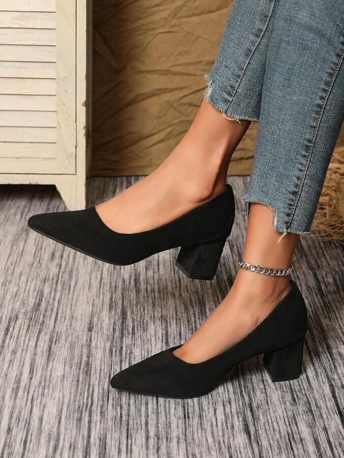 Pumps met hak glitter en spitse neus