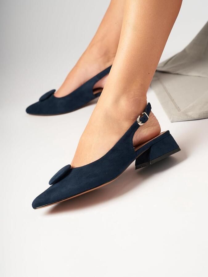 Pumps met hak Wildlederimitatie kunstleder Slingbacks Rugband