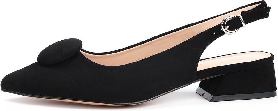 Pumps met hak Wildlederimitatie kunstleder Slingbacks Rugband