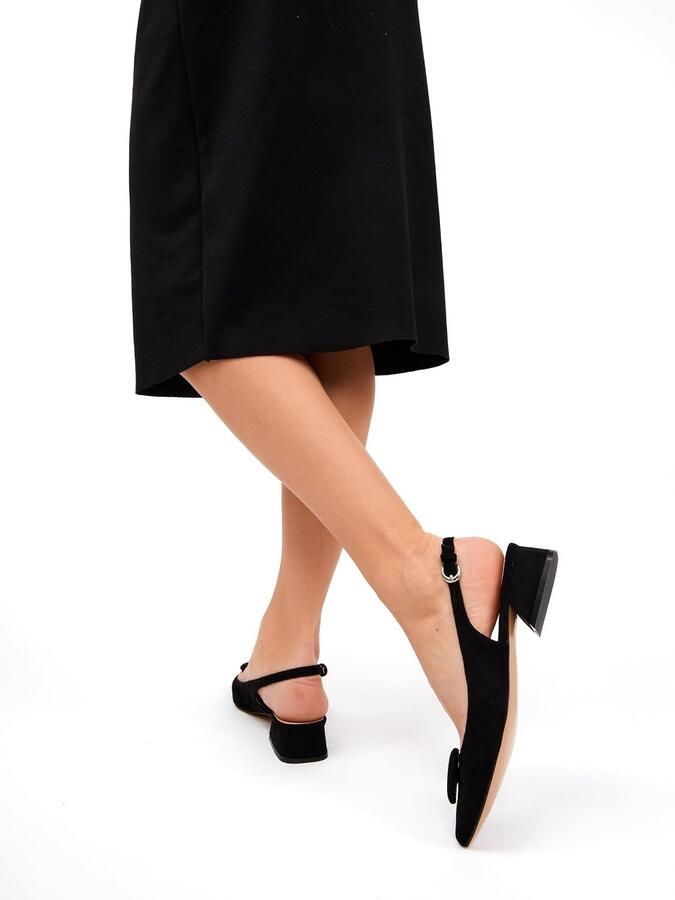 Pumps met hak Wildlederimitatie kunstleder Slingbacks Rugband