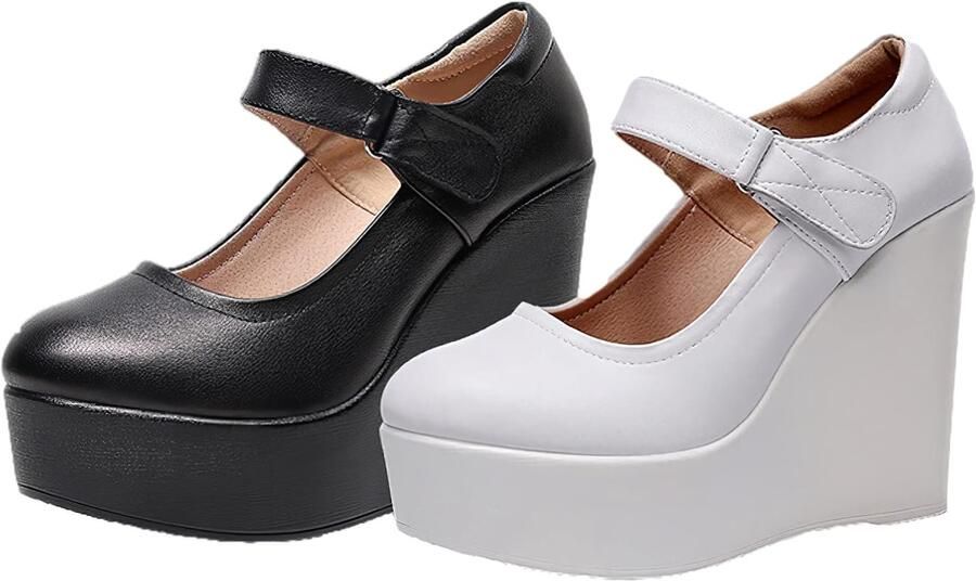 Pumps met klittenband en enkelband