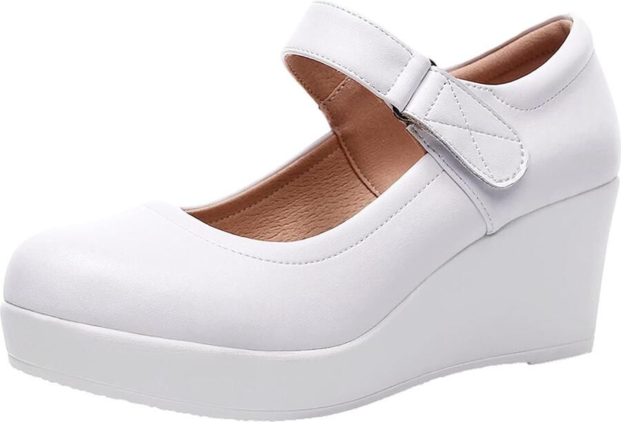 Pumps met klittenband en enkelband