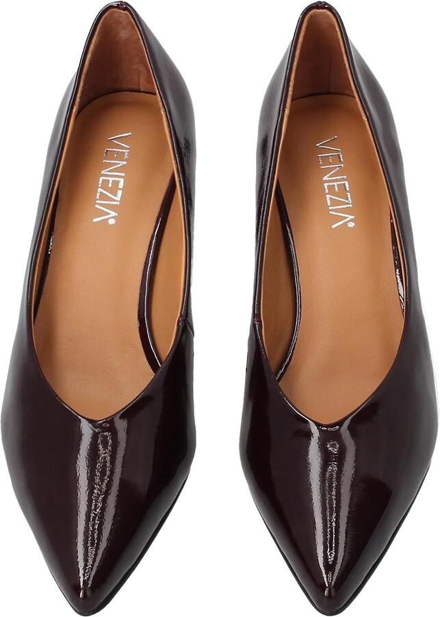 Pumps met spitse neus en hak Bordeaux