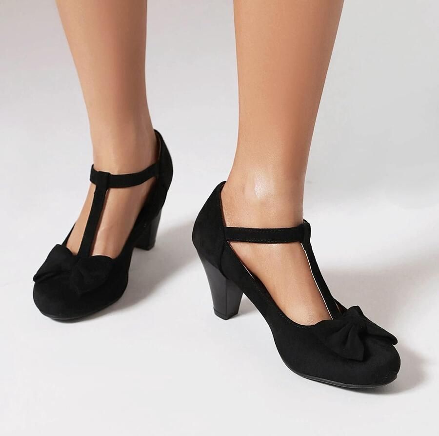 Pumps met strik en hak - Foto 1