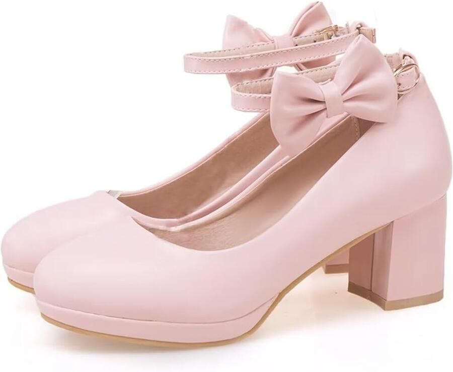 Pumps met strik en riempje
