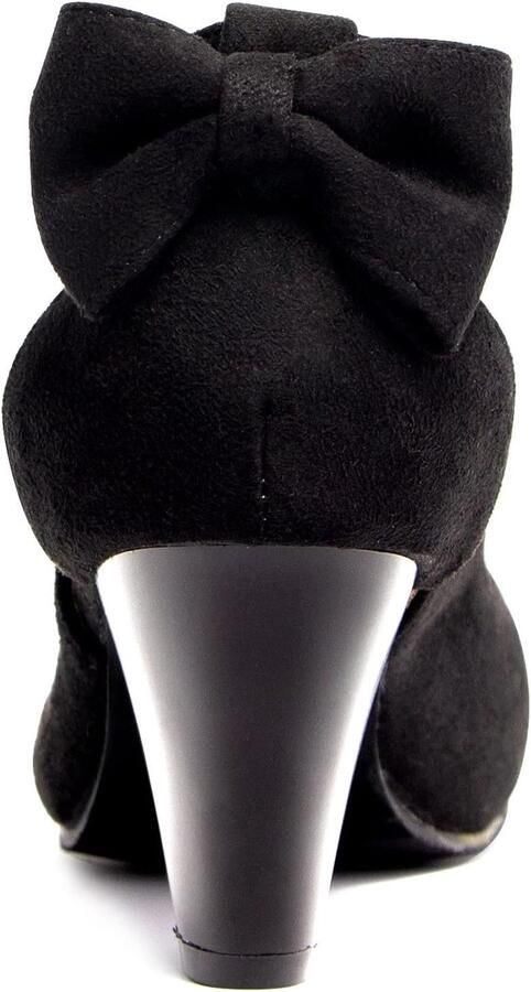 Pumps met strik gesloten teen hak vintage stijl