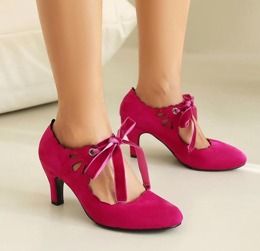 Pumps met veter en open neus - Foto 1
