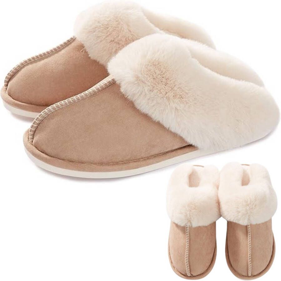 Puresolve kinder pantoffels valt klein sloffen fluffy winter khaki