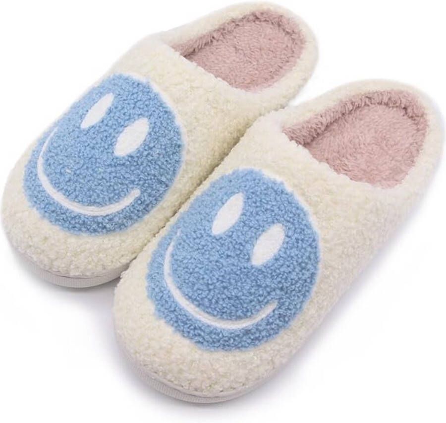 Puresolve kinder pantoffels sloffen smiley pantoffels en blauw