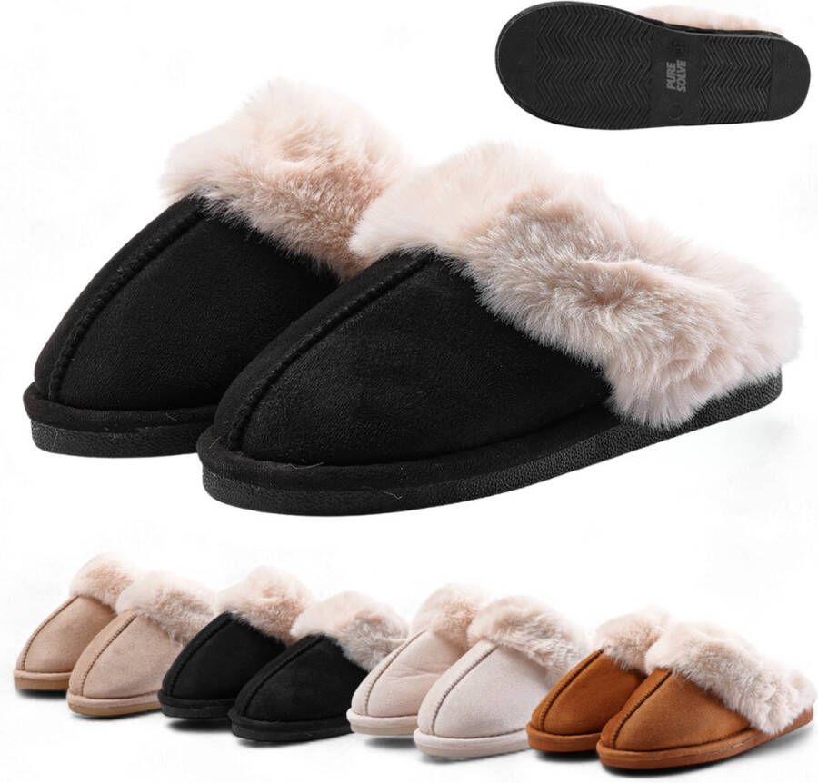 Puresolve Pantoffels Dames Sloffen Zwart Anti-slip