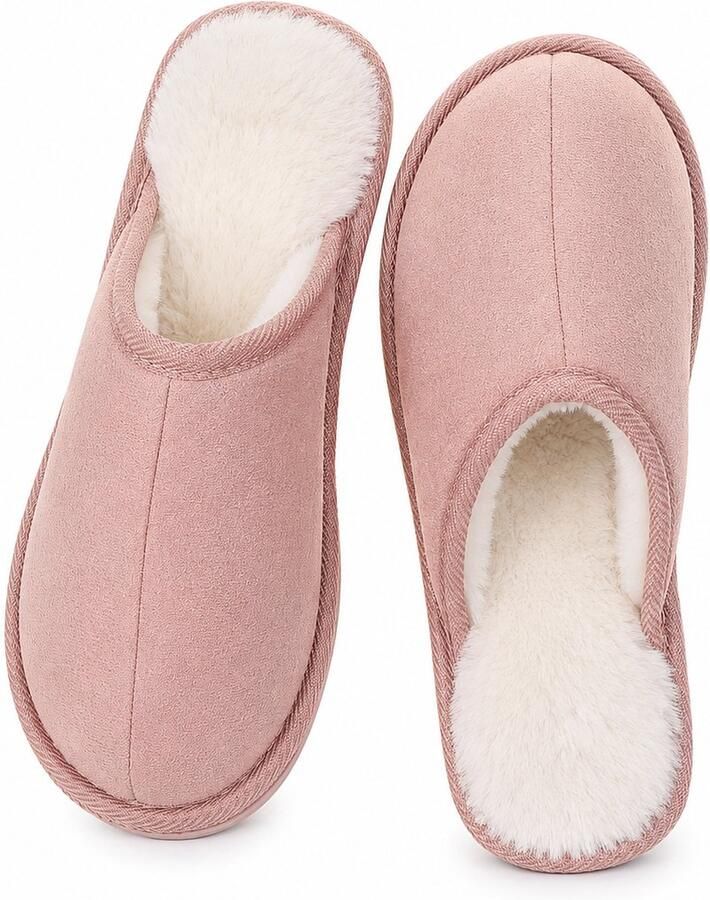 Puresolve Dames Pantoffels Warme Gevoerde Sloffen Zachte Winterpantoffels Roze