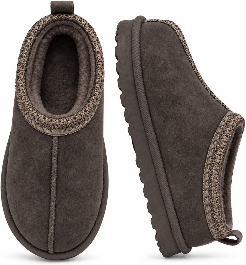 Puresolve Dames Pantoffels Warme Sloffen Stevige Zool Grijs Valt klein bestel 1 maat groter
