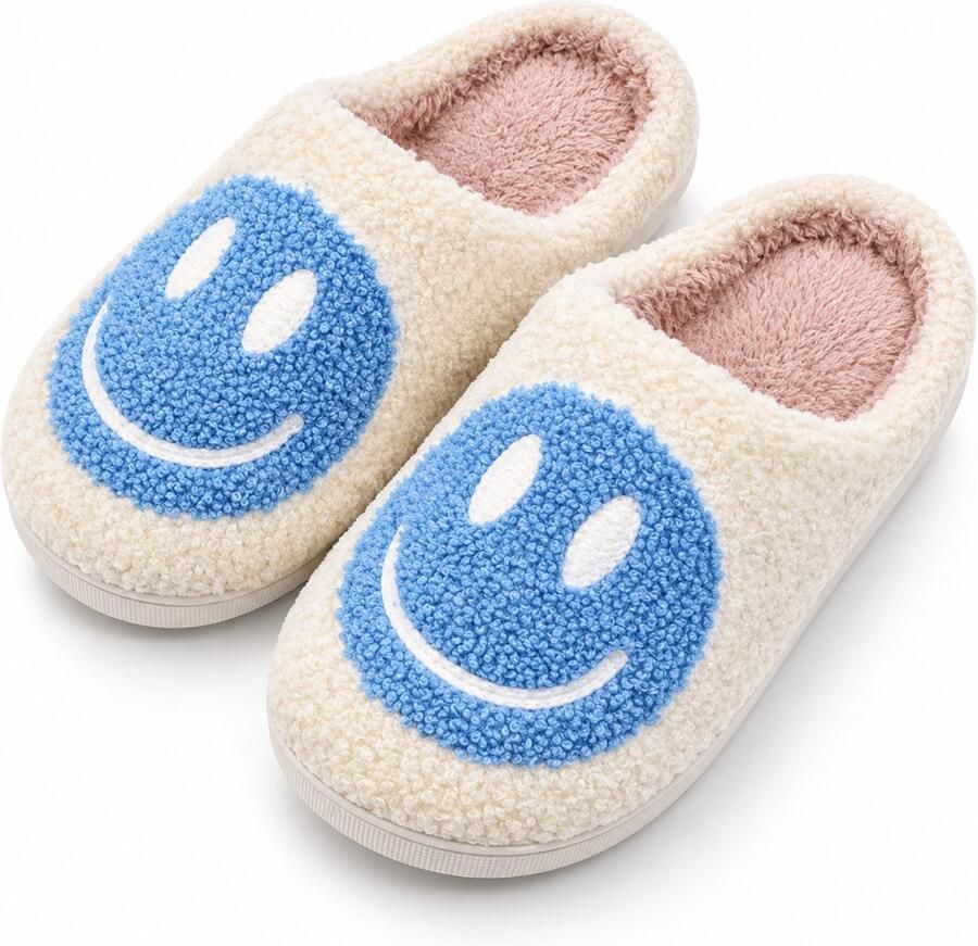 Puresolve kinder pantoffels sloffen smiley pantoffels en blauw