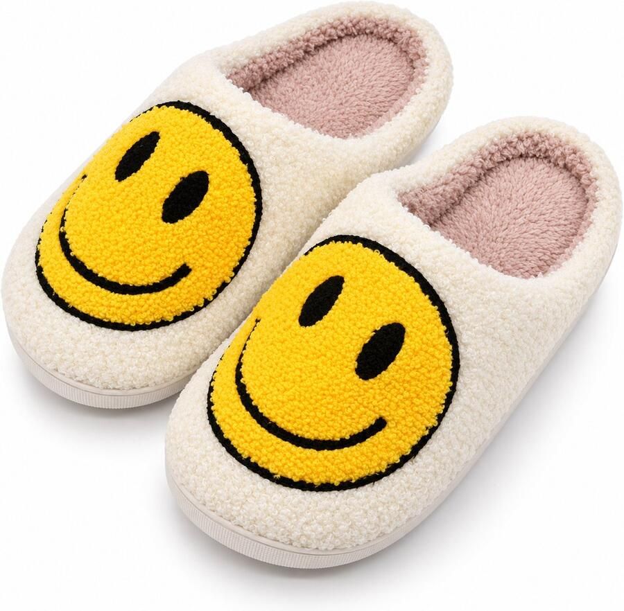 Puresolve kinder pantoffels sloffen smiley pantoffels en geel
