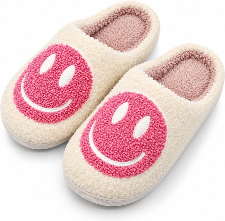 Puresolve kinder pantoffels sloffen smiley pantoffels en roze