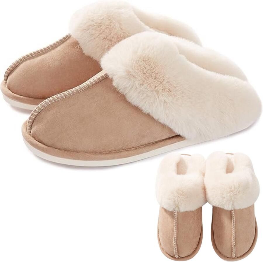 Puresolve kinder pantoffels valt klein sloffen fluffy winter khaki