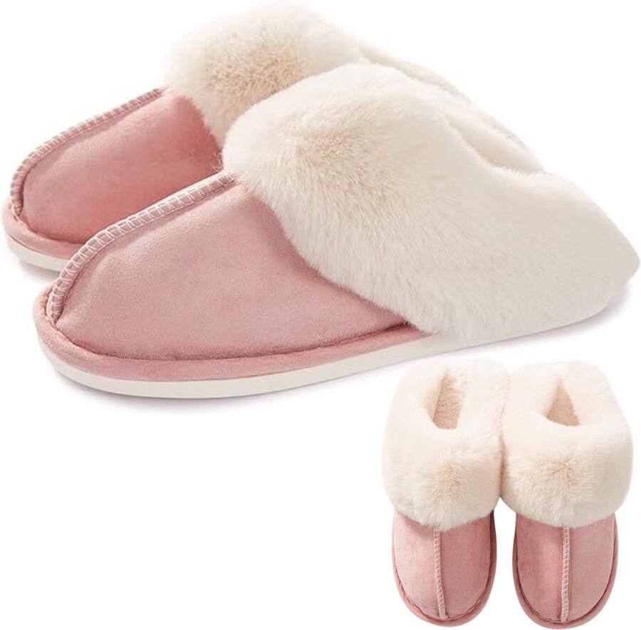 Puresolve kinder pantoffels valt klein sloffen fluffy winter roze