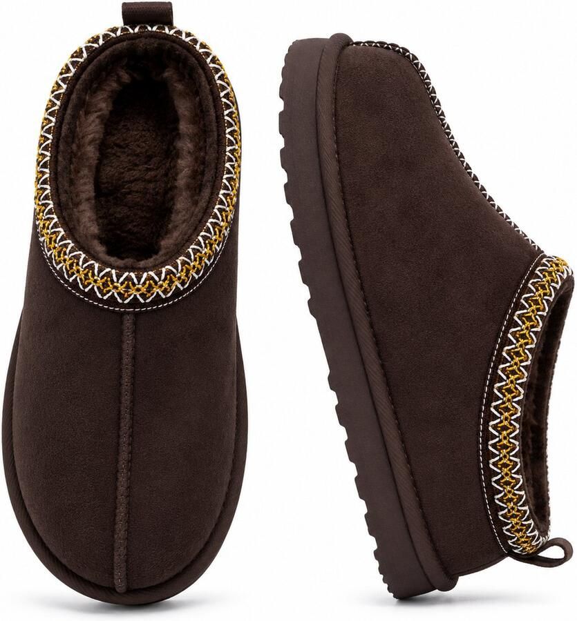 Puresolve Pantoffels Dames Sloffen Stevige zool Donker bruin