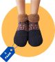 Purssolve Sokken huissokken en 2 paar Verwarmde sokken pantoffels sokken winter sokken anti slip fluffy sokken winter sokken Navy - Thumbnail 2