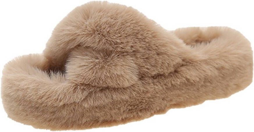 Purssolve Pantoffels Dames slippers dames sloffen hoge zool harde zool khaki